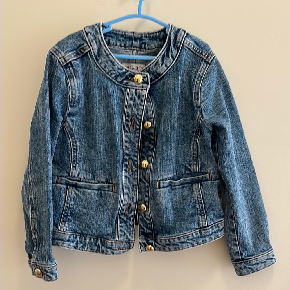 Kids Crewcuts Denim Lady Jacket with Gold Buttons